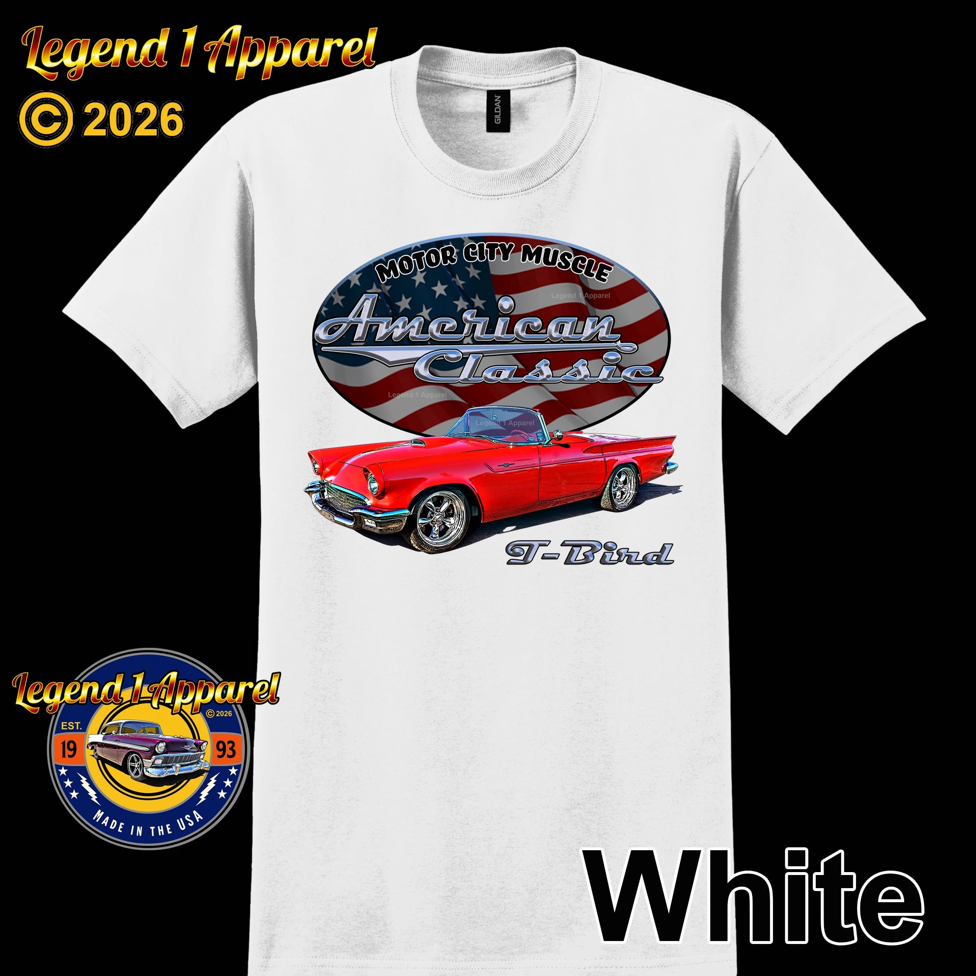 1957 Ford Thunderbird - American Classic Muscle Car T-shirt