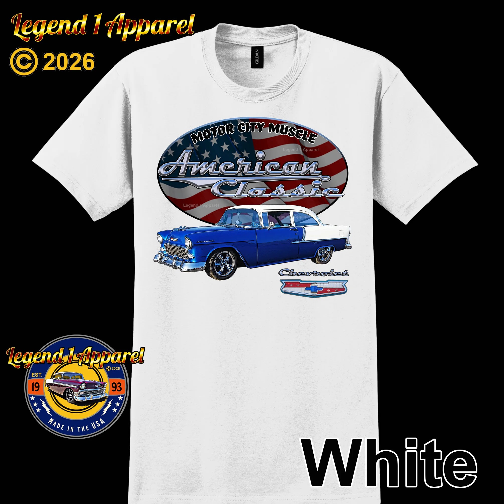 1955 Chevrolet Bel Air Coupe - American Classic Muscle Car T-shirt