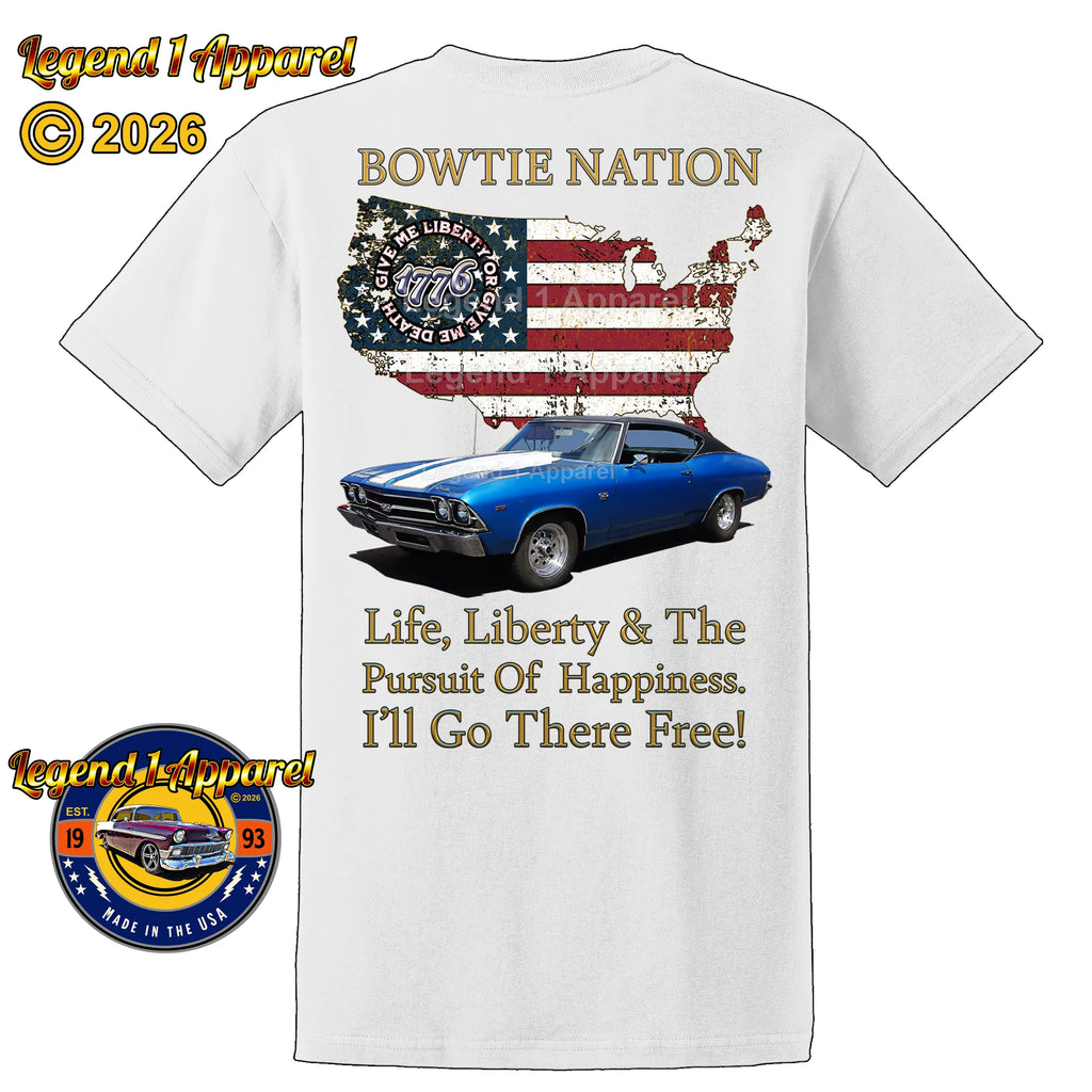 1969 Chevrolet Chevelle SS Bowtie Nation T-Shirt – 69 Chevy Classic Car Graphic Tee