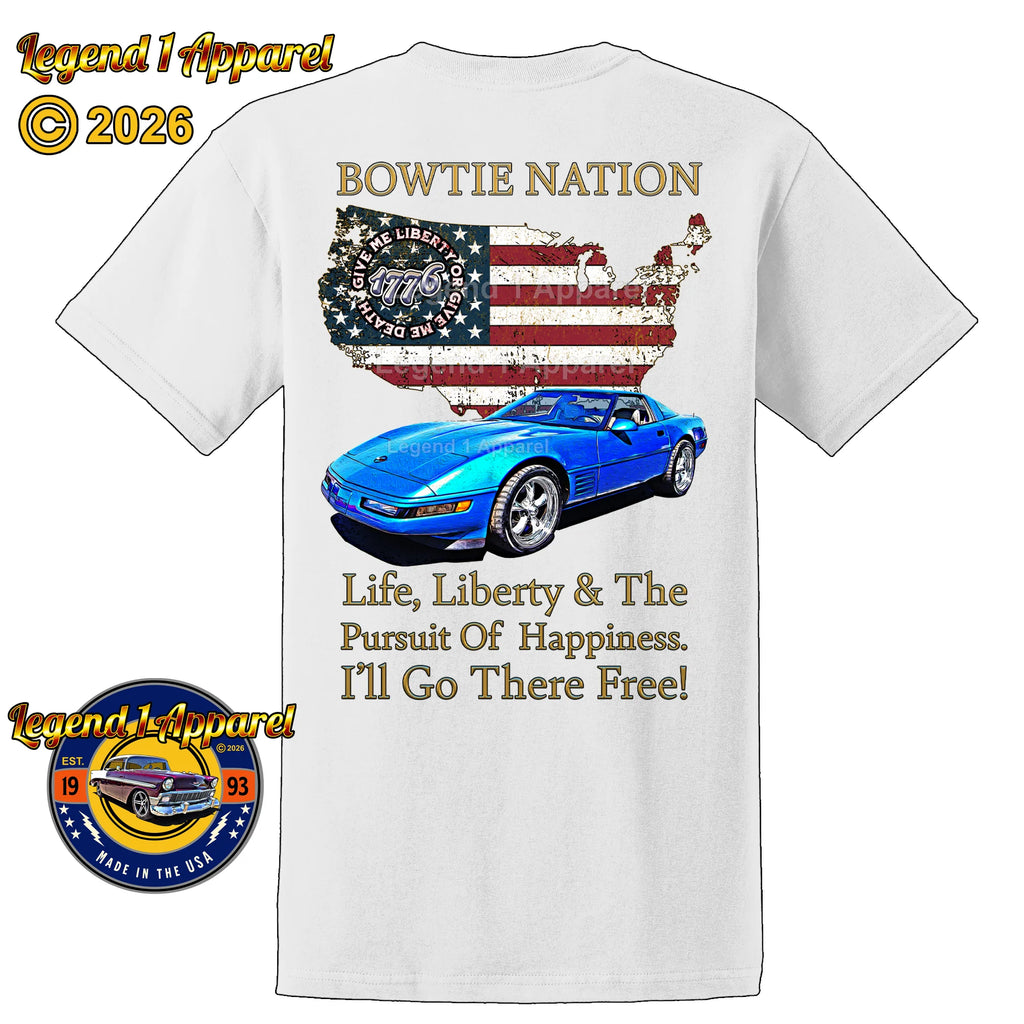 1992 Chevrolet C4 Corvette Bowtie Nation T-Shirt – 92 Chevy Classic Car Graphic Tee