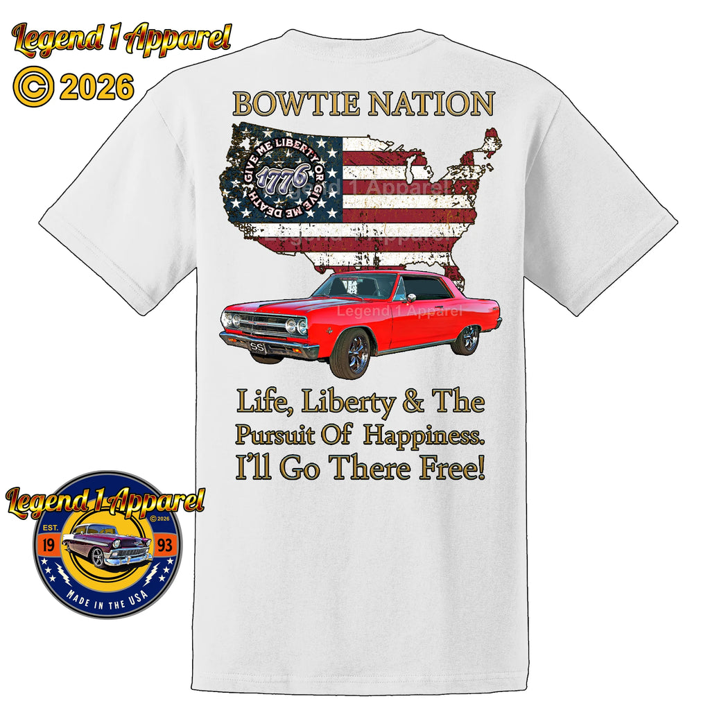 1965 Chevrolet Chevelle SS Bowtie Nation T-Shirt – 65 Chevy Classic Car Graphic Tee