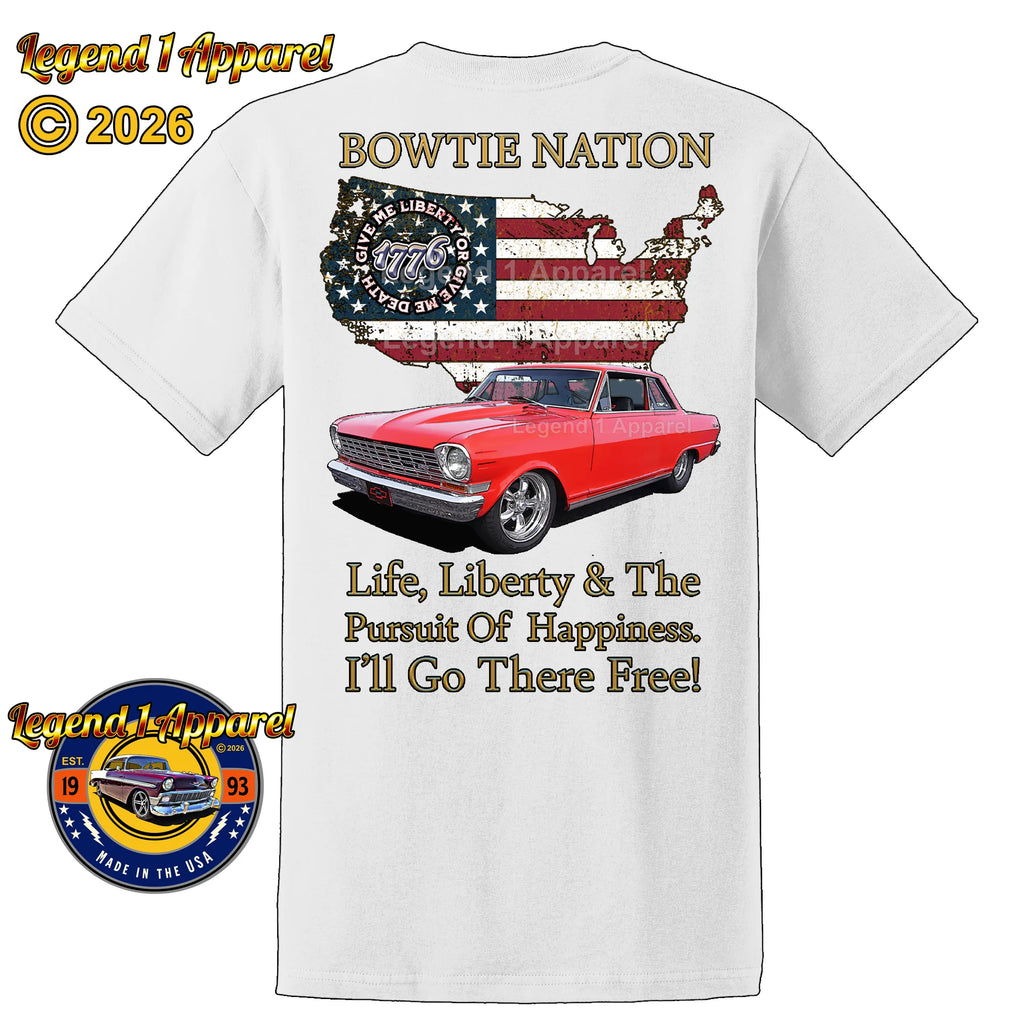 1964 Chevrolet Nova SS Bowtie Nation T-Shirt – 64 Chevy Classic Car Graphic Tee