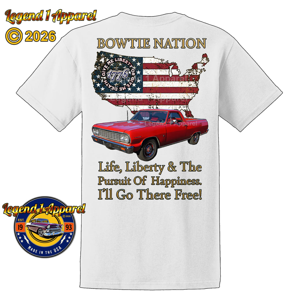 1964 Chevrolet El Camino Bowtie Nation T-Shirt – 64 Chevy Classic Truck Graphic Tee