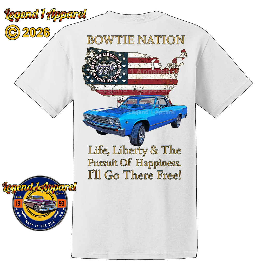 1967 Chevrolet El Camino Bowtie Nation T-Shirt – 67 Chevy Classic Truck Graphic Tee
