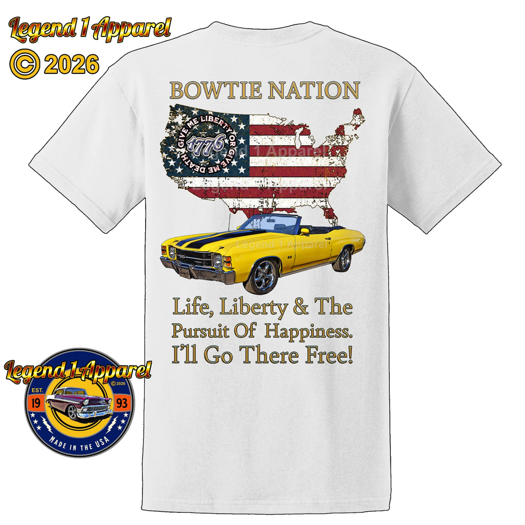 1971 Chevrolet Chevelle Convertible SS Bowtie Nation T-Shirt – 71 Chevy Classic Car Graphic Tee
