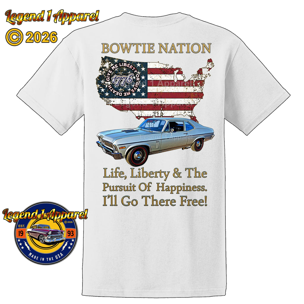 1970 Chevrolet Nova SS Bowtie Nation T-Shirt – 70 Chevy Classic Car Graphic Tee