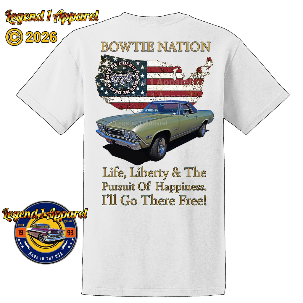 1969 Chevrolet El Camino Bowtie Nation T-Shirt – 69 Chevy Classic Truck Graphic Tee