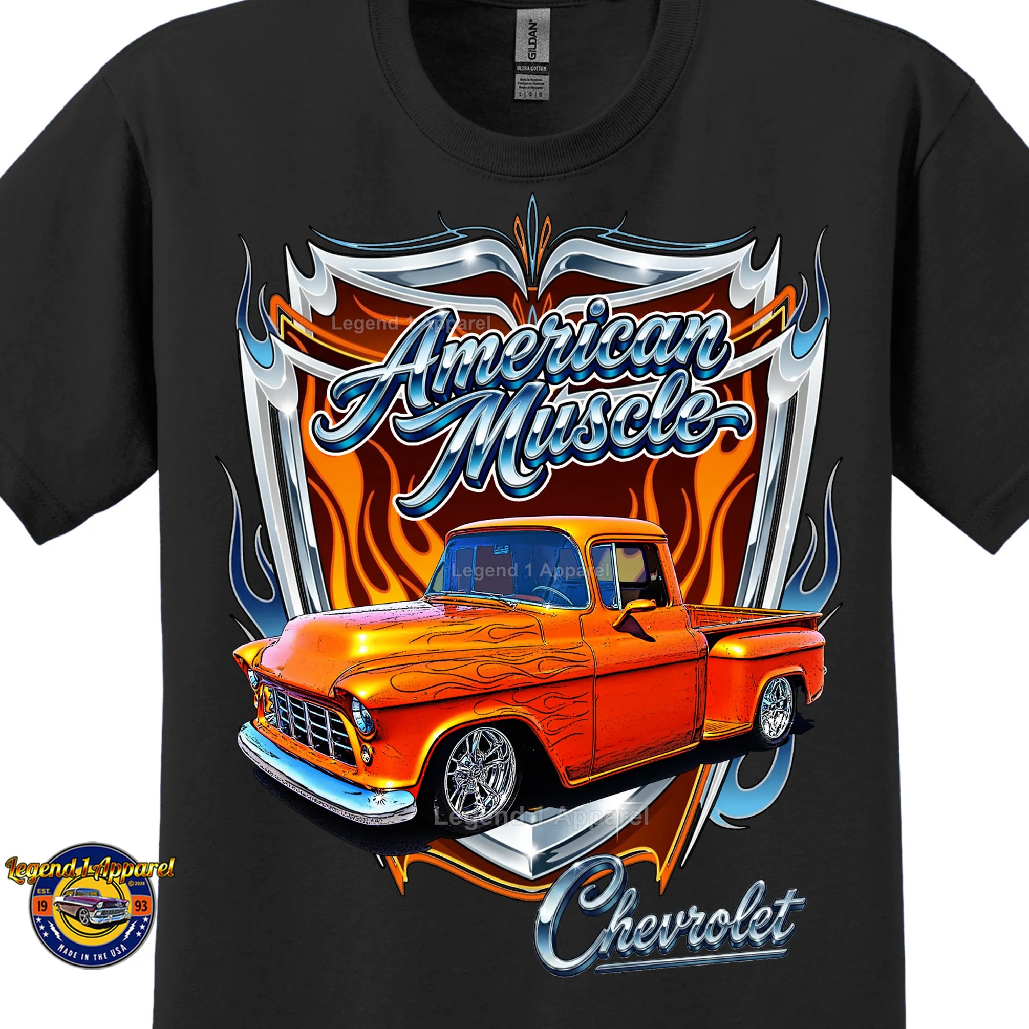 1955 Chevy Truck American Muscle T-Shirt –55 Chevrolet Pick up Classic Truck Graphic Tee