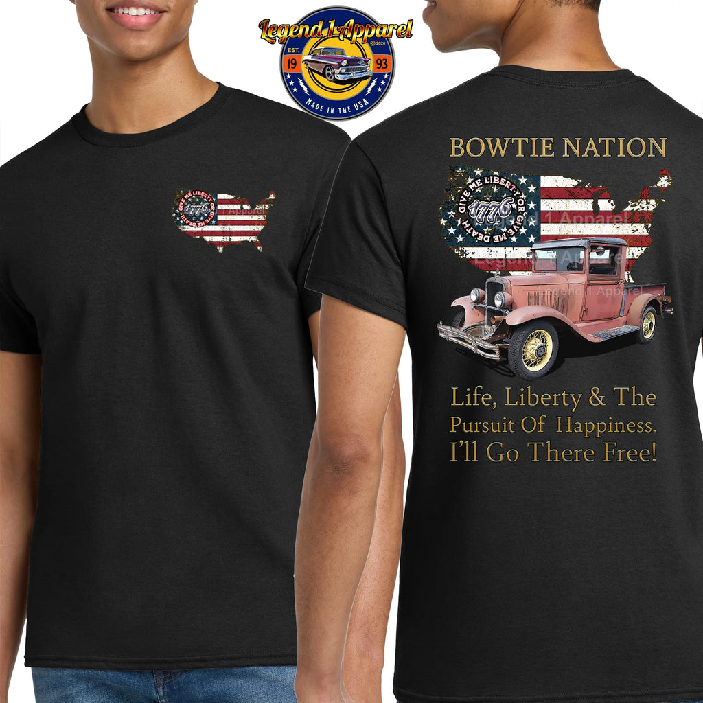 1932 Chevrolet Pick Up Truck Bowtie Nation T-Shirt – 32 Chevy Classic Truck Graphic Tee