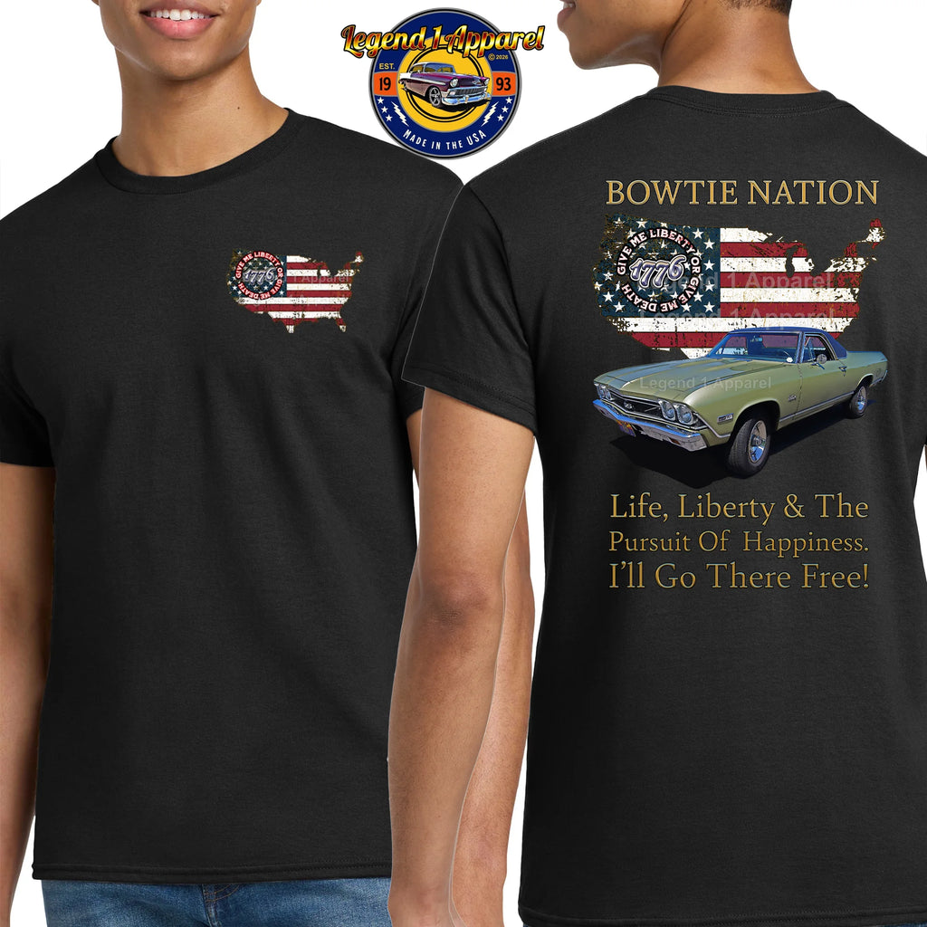 1969 Chevrolet El Camino Bowtie Nation T-Shirt – 69 Chevy Classic Truck Graphic Tee
