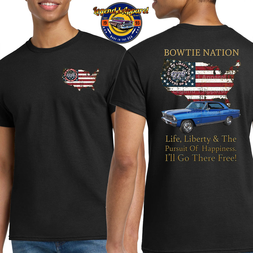 1967 Chevrolet Nova SS Bowtie Nation T-Shirt – 67 Chevy Classic Car Graphic Tee