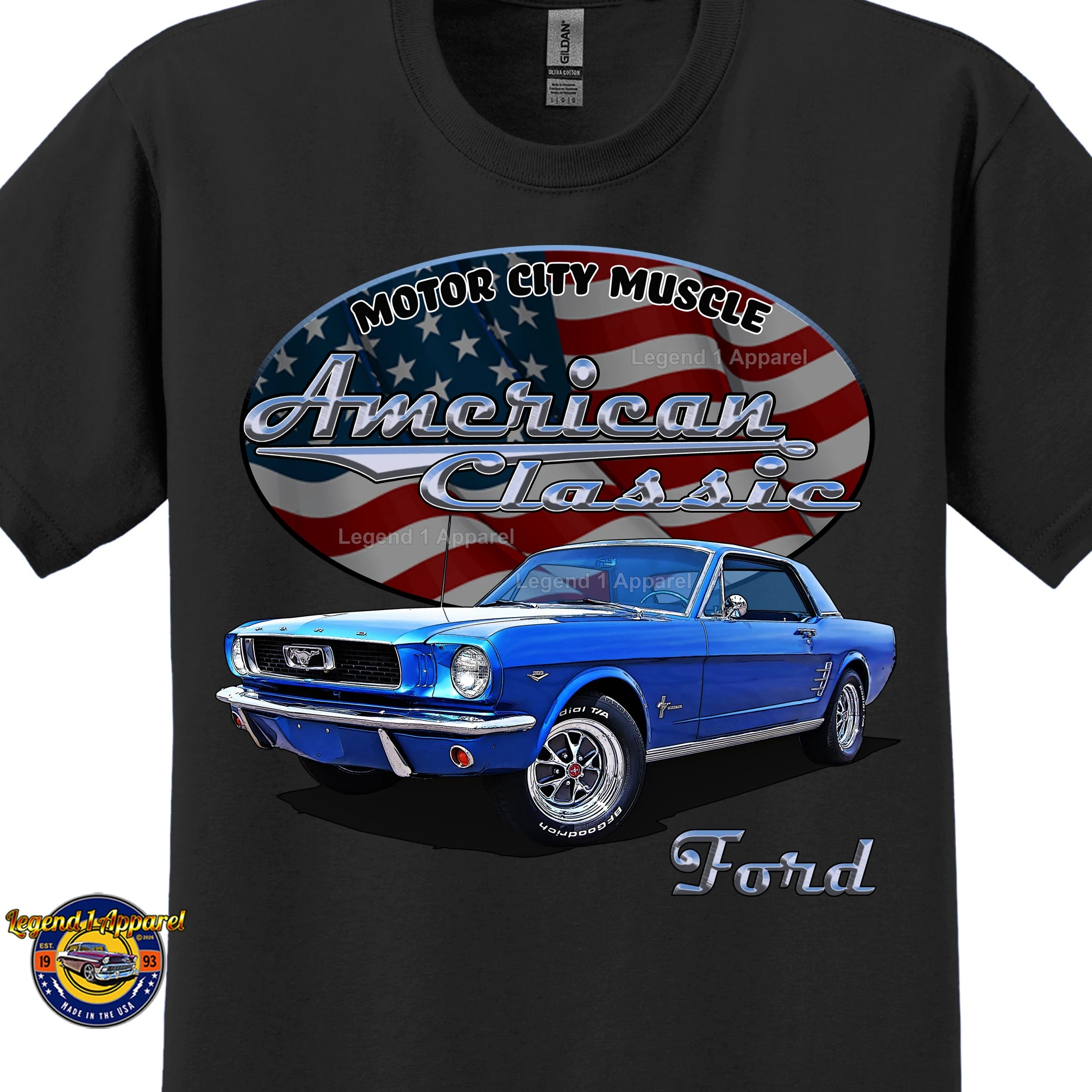 1966 Ford Mustang Coupe - American Classic Muscle Car T-shirt (Copy)