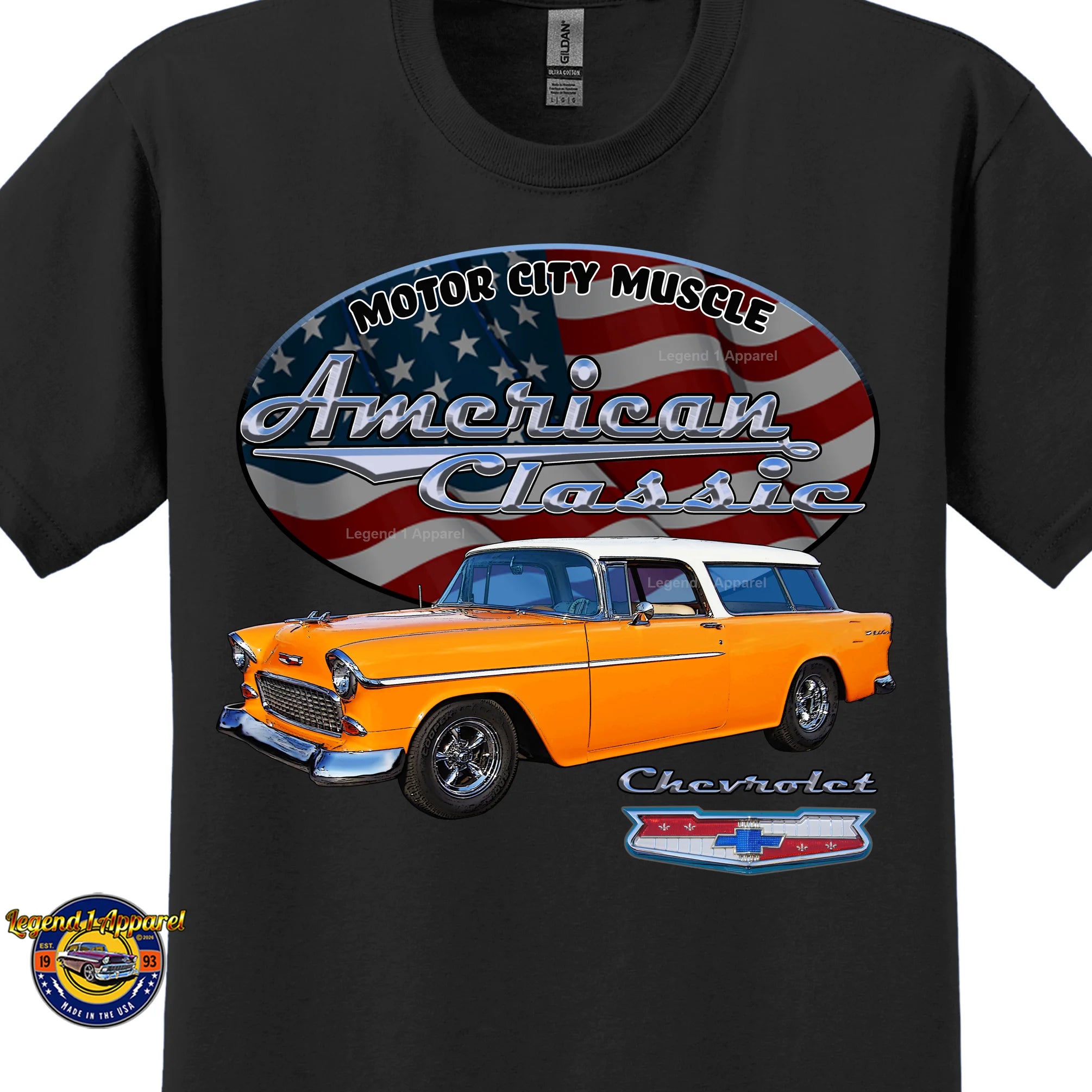 1955 Chevrolet Bel Air Nomad - American Classic Muscle Car T-shirt