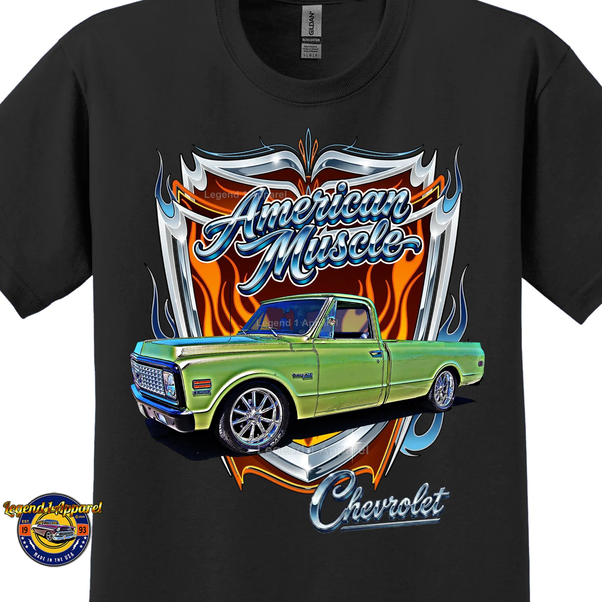 1972 Chevrolet Truck American Muscle T-Shirt – 72 Chevy C10 Classic Pick Up Graphic Tee