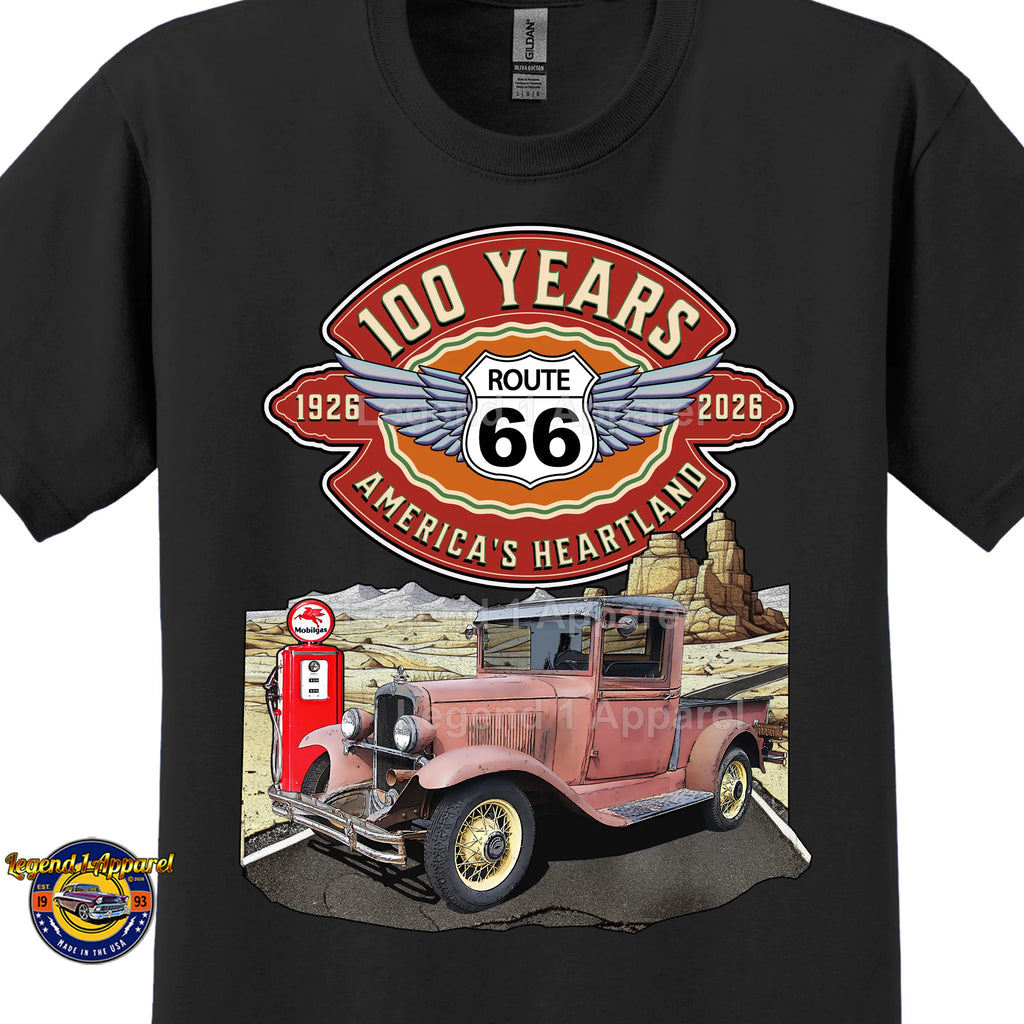 1932 Chevrolet Pick up Truck Classic Truck Graphic Tee – Route 66 100 Years T-Shirt
