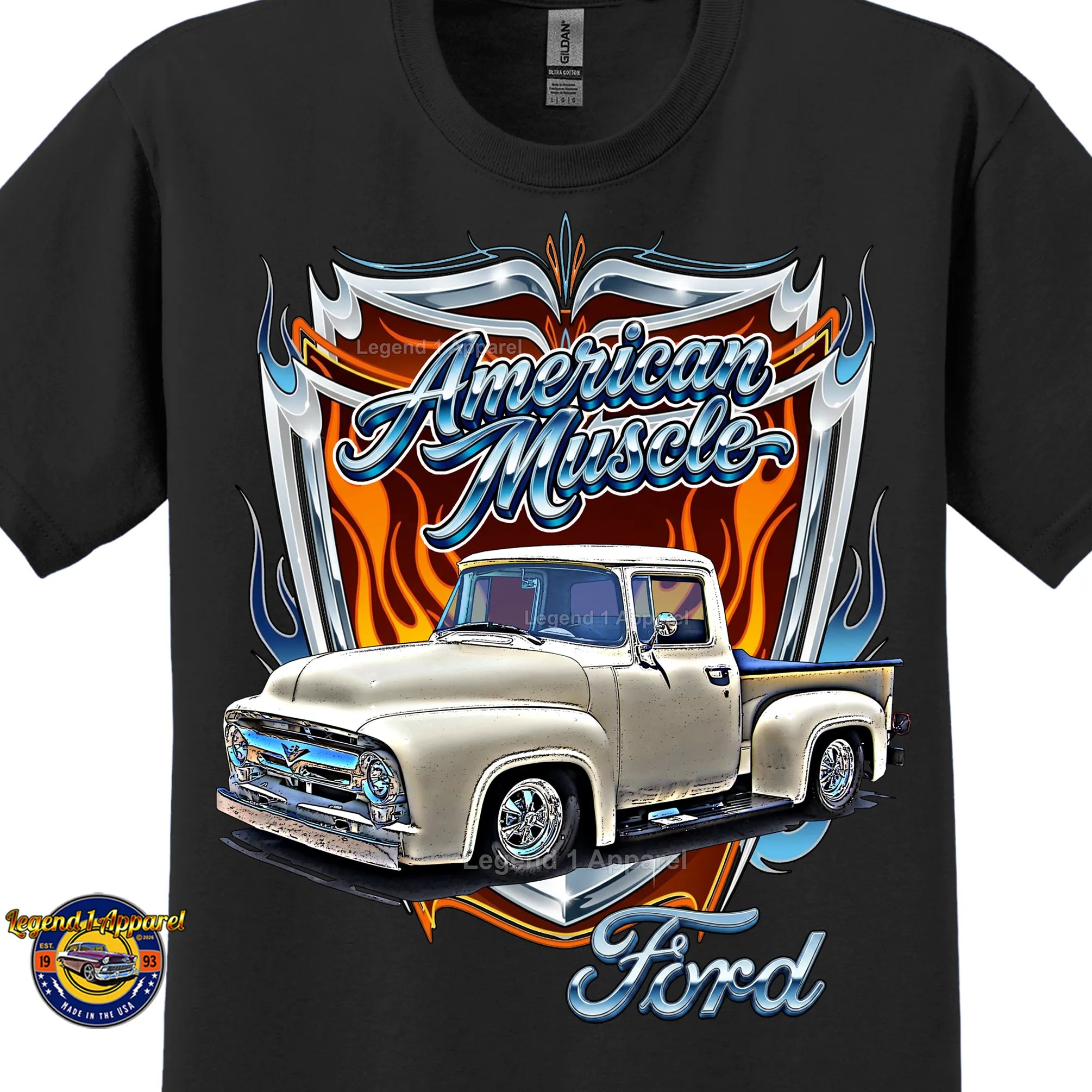 1956 Ford F100 Truck American Muscle T-Shirt –56 Ford Pick up Graphic Tee