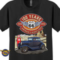 1930 Ford Model A Classic Car Graphic Tee – Route 66 100 Years T-Shirt
