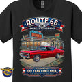 1968 Ford Torino GT Classic Car Graphic Tee – Route 66 Centennial T-Shirt