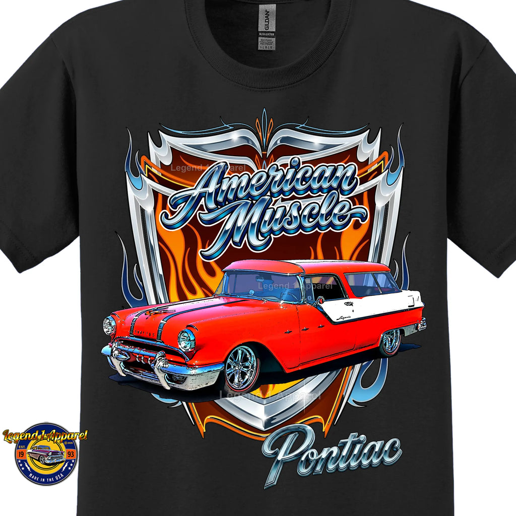 1956 Pontiac Safari American Muscle T-Shirt – 56 Pontiac Wagon Classic Car Graphic Tee