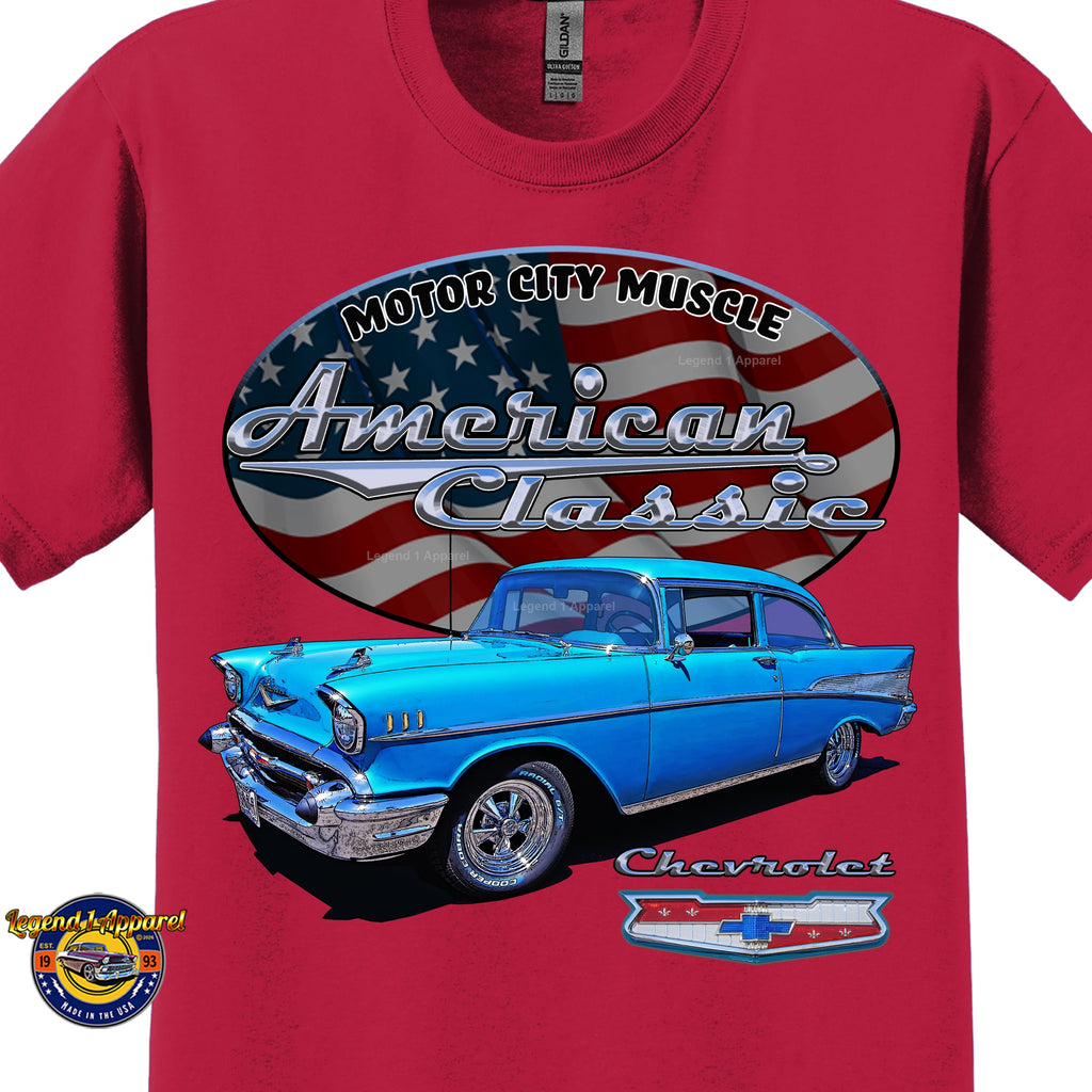 1957 Chevrolet Bel Air Coupe - American Classic Muscle Car T-shirt