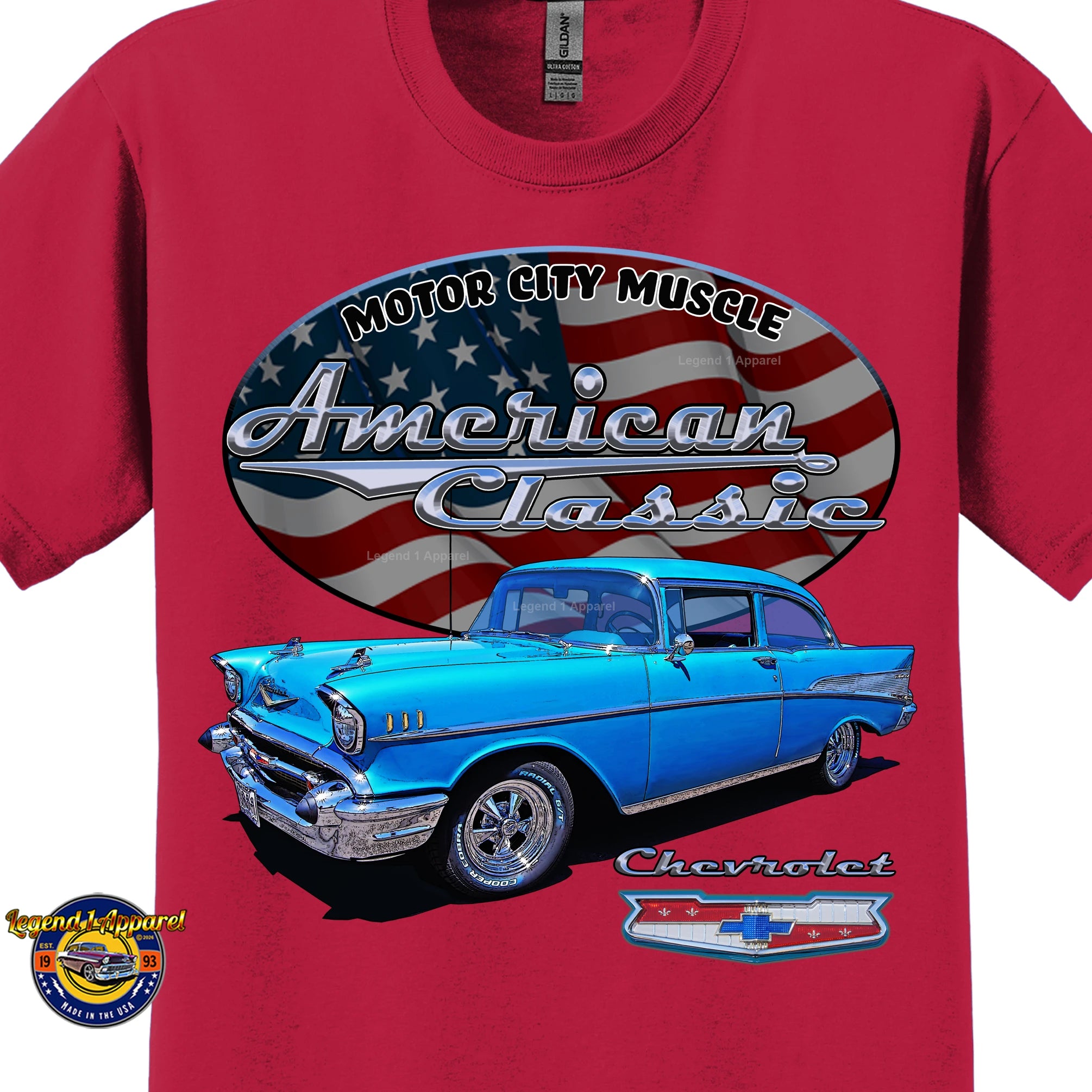 1957 Chevrolet Bel Air Coupe - American Classic Muscle Car T-shirt
