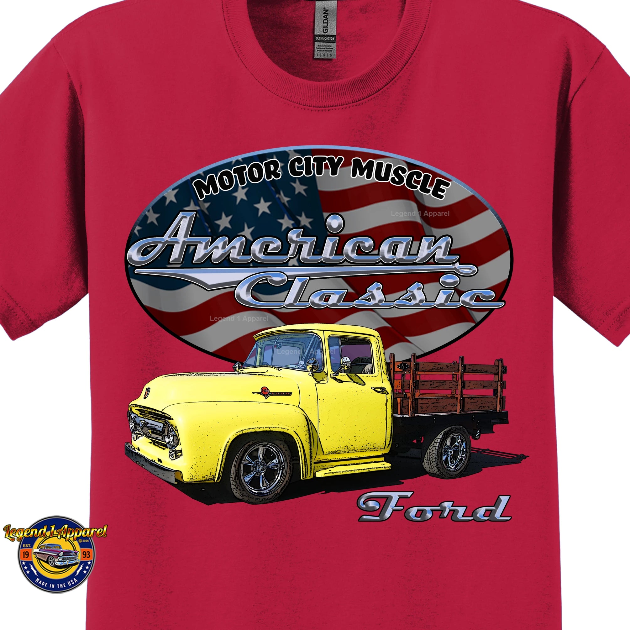 1956 Ford F100 Stake Truck - American Classic Pickup T-shirt