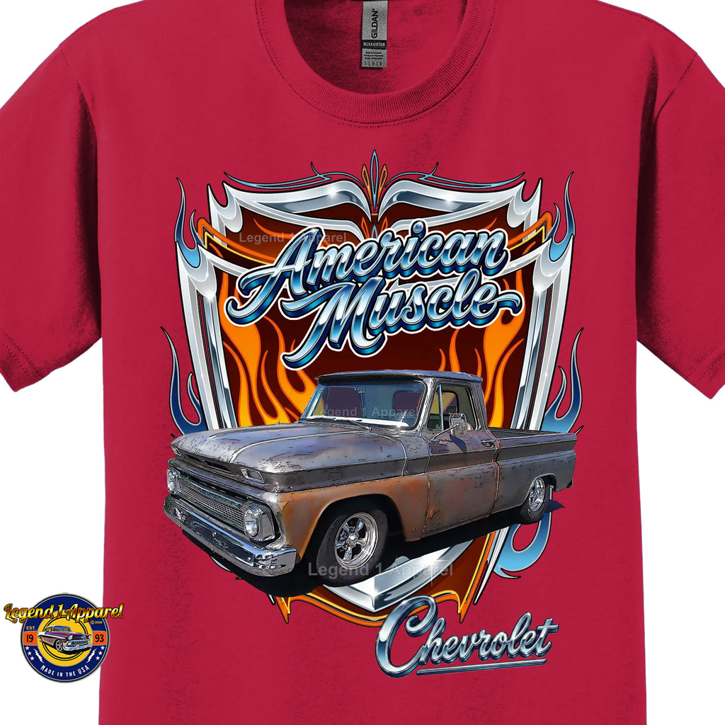 1965 Chevrolet Truck American Muscle T-Shirt – 65 Chevy Classic Pick Up Graphic Tee