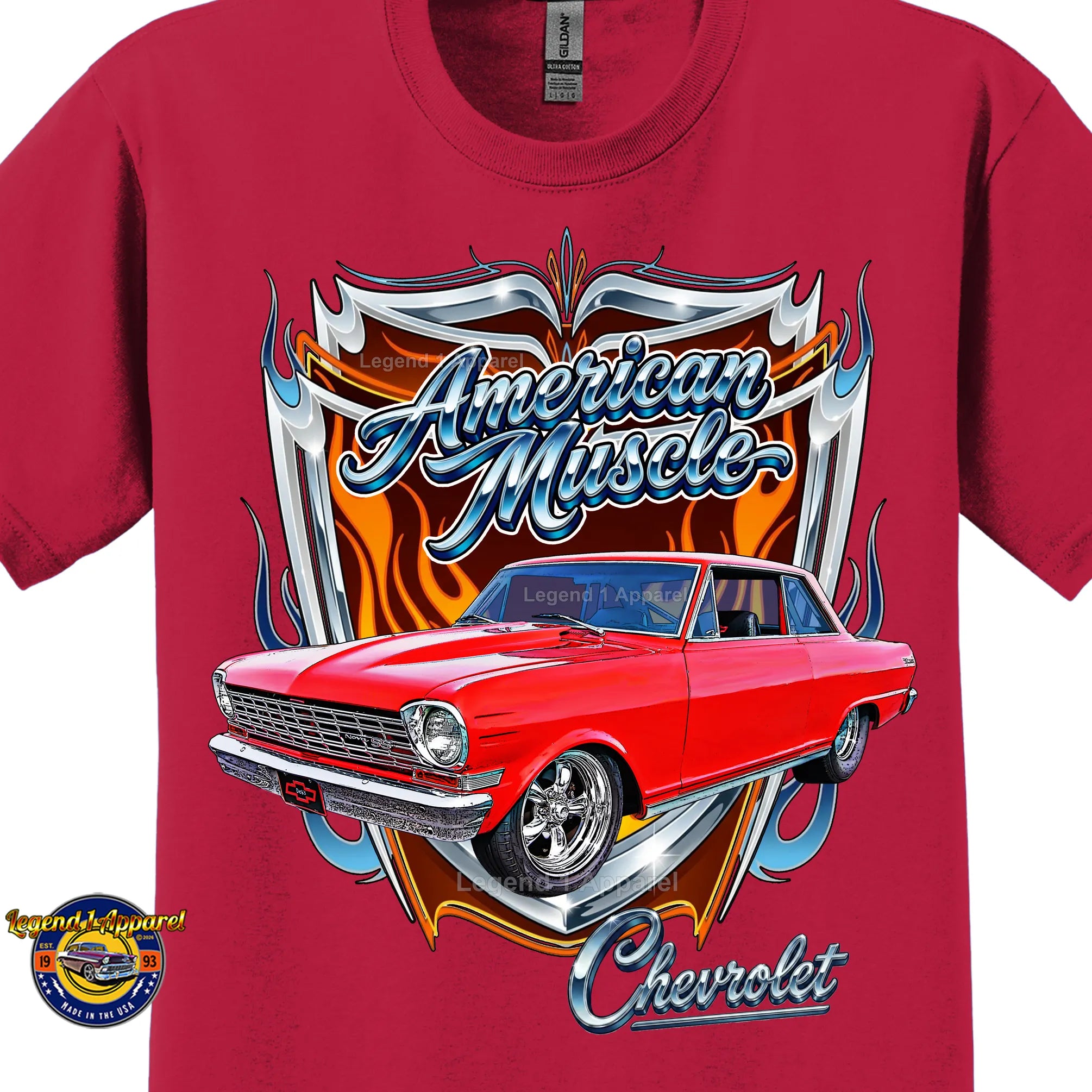 1964 Chevrolet Nova SS American Muscle T-Shirt – 64 Chevy Classic Car Graphic Tee