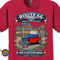 1932 Ford Deuce Coupe Classic Car Graphic Tee – Route 66 Centennial T-Shirt