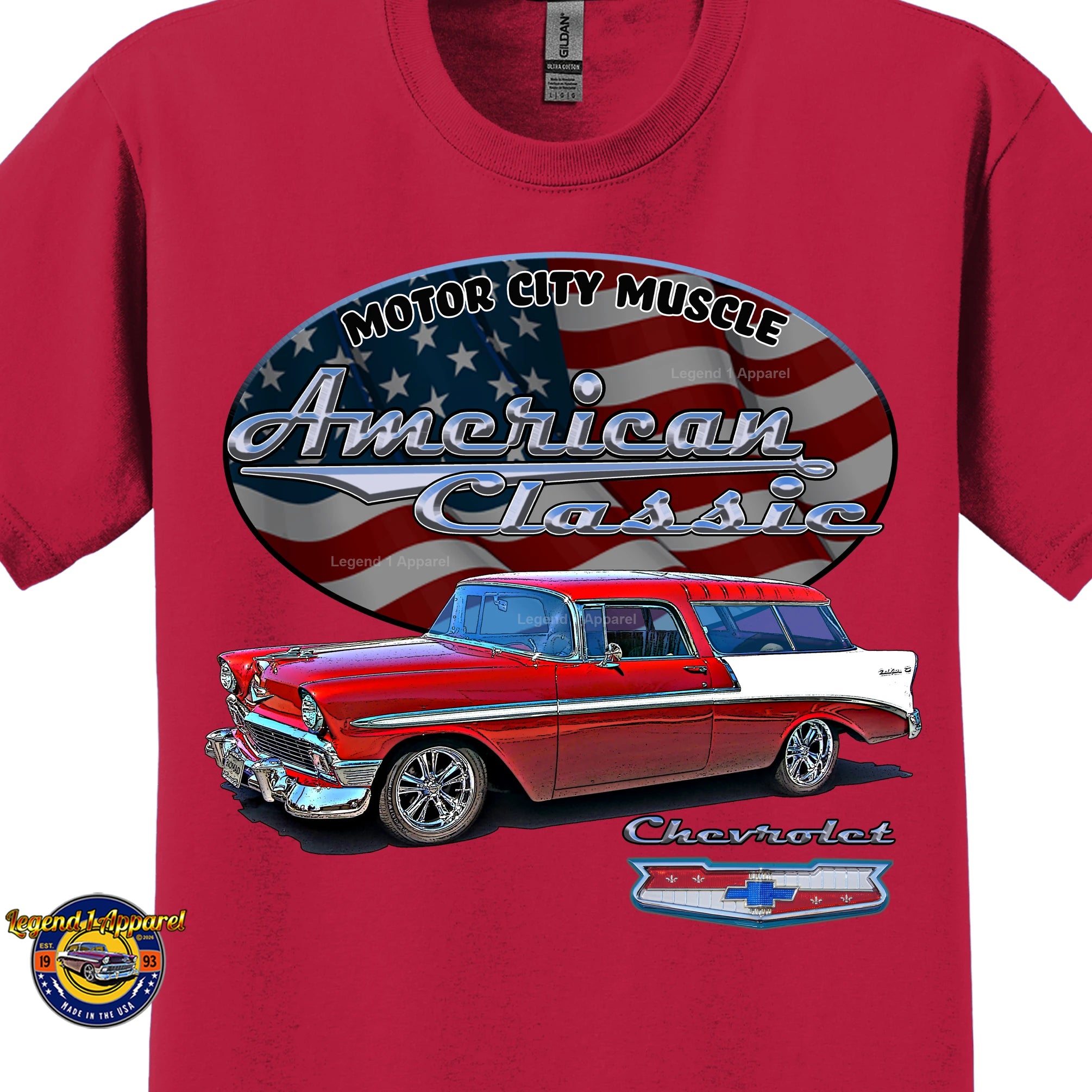 1956 Chevrolet Bel Air Nomad - American Classic Muscle Car T-shirt