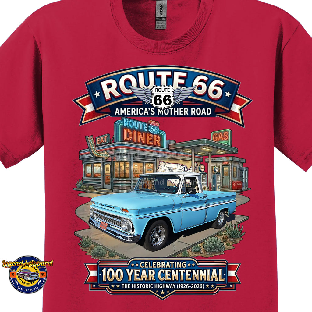 1964 Chevrolet Pick Up Classic Truck Graphic Tee – Route 66 Centennial T-Shirt