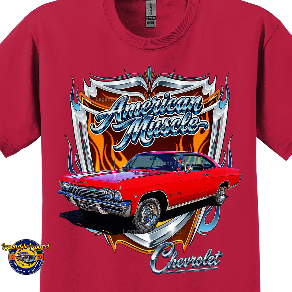 1965 Chevrolet Impala SS American Muscle T-Shirt – 65 Chevy Classic Car Graphic Tee