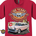 1957 Chevrolet Bel Air Nomad Classic Car Graphic Tee – Route 66 100 Years T-Shirt