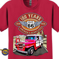 1957 Willys Wagon Classic Truck Graphic Tee – Route 66 100 Years T-Shirt