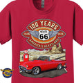 1957 Ford Thunderbird Classic Car Graphic Tee – Route 66 100 Years T-Shirt