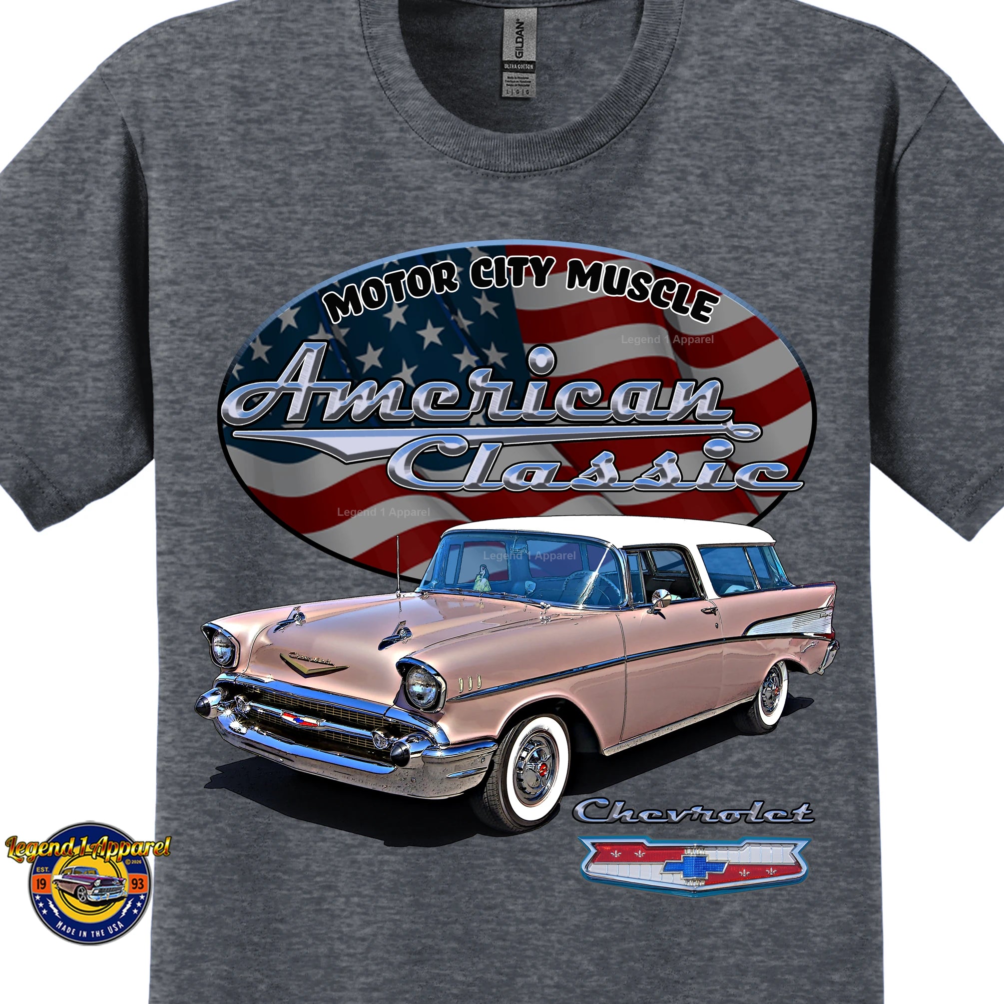 1957 Chevrolet Bel Air Nomad - American Classic Muscle Car T-shirt