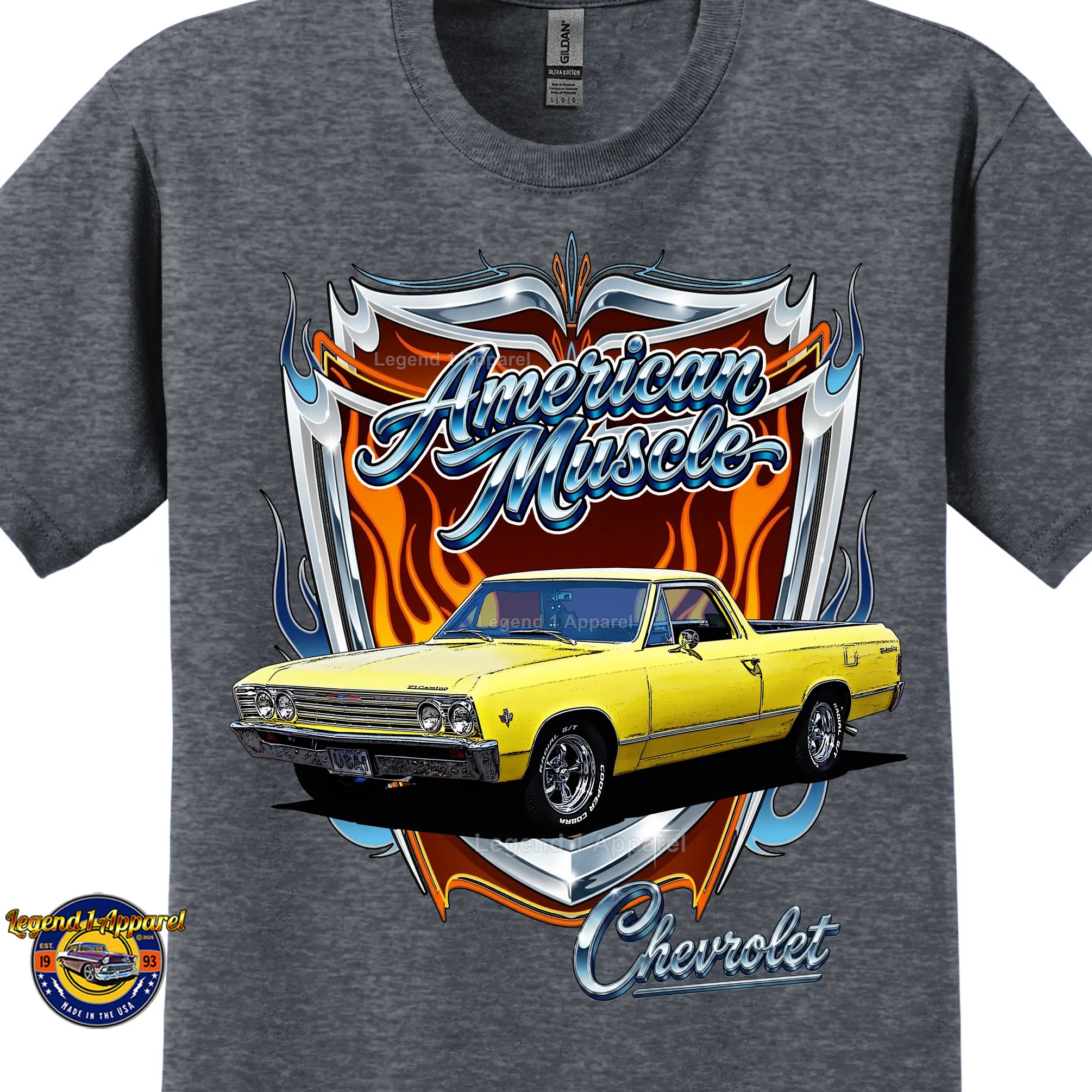 1967 Chevrolet El Camino American Muscle T-Shirt – 67 Chevy Classic Truck Graphic Tee