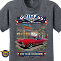 1965 Pontiac Le mans Classic Car Graphic Tee – Route 66 Centennial T-Shirt