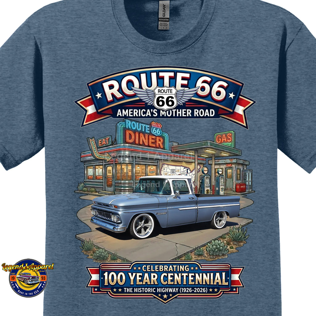 1960 Chevrolet Pick Up Classic Truck Graphic Tee – Route 66 Centennial T-Shirt