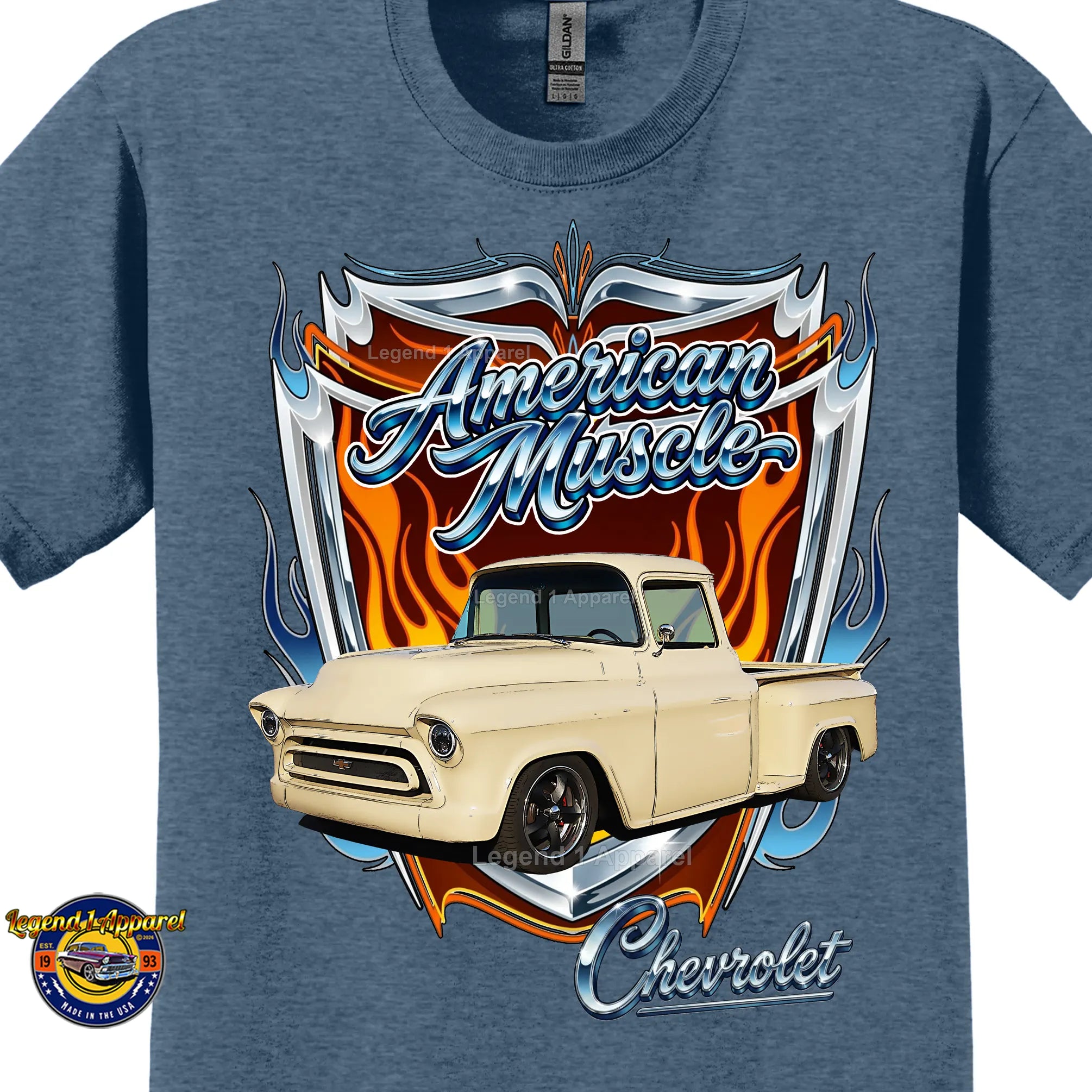 1957 Chevrolet Truck American Muscle T-Shirt – 57 Chevy Classic Pick Up Graphic Tee
