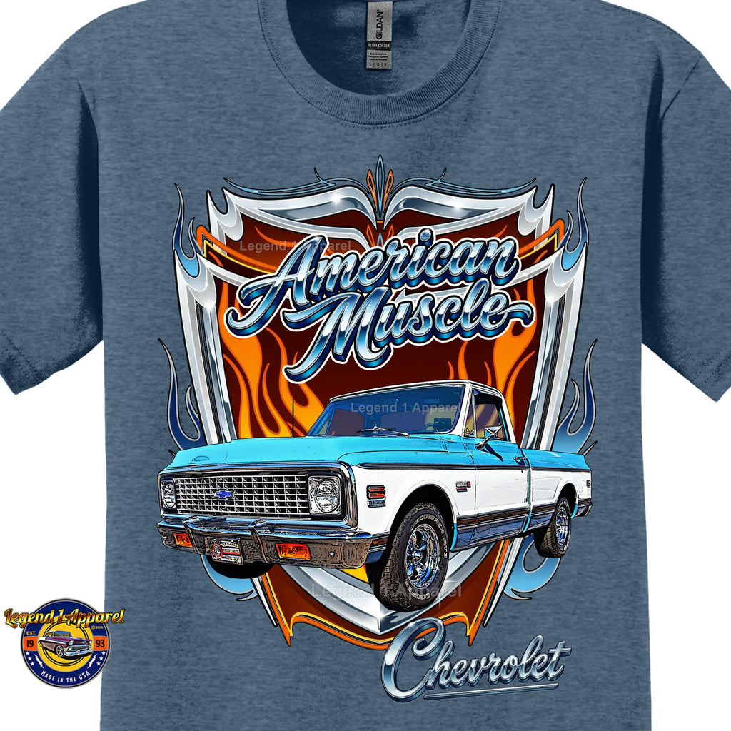 1972 Chevrolet Truck American Muscle T-Shirt – 72 Chevy C10 Classic Pick Up Graphic Tee
