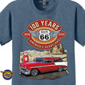1956 Chevrolet Bel Air Nomad Classic Car Graphic Tee – Route 66 100 Years T-Shirt