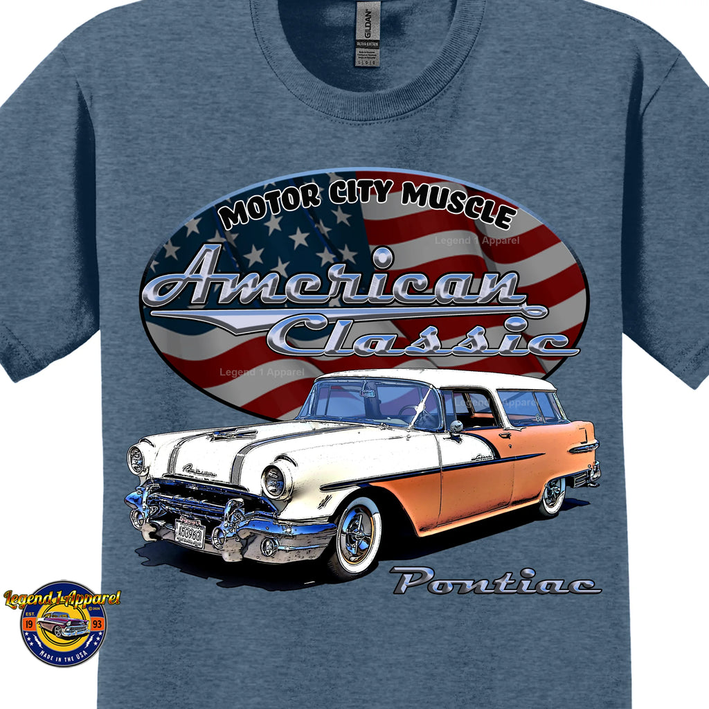 1955 Pontiac Safari Station Wagon - American Classic Muscle Car T-shirt