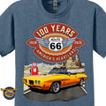 1970 Pontiac GTO Classic Car Graphic Tee – Route 66 100 Years T-Shirt