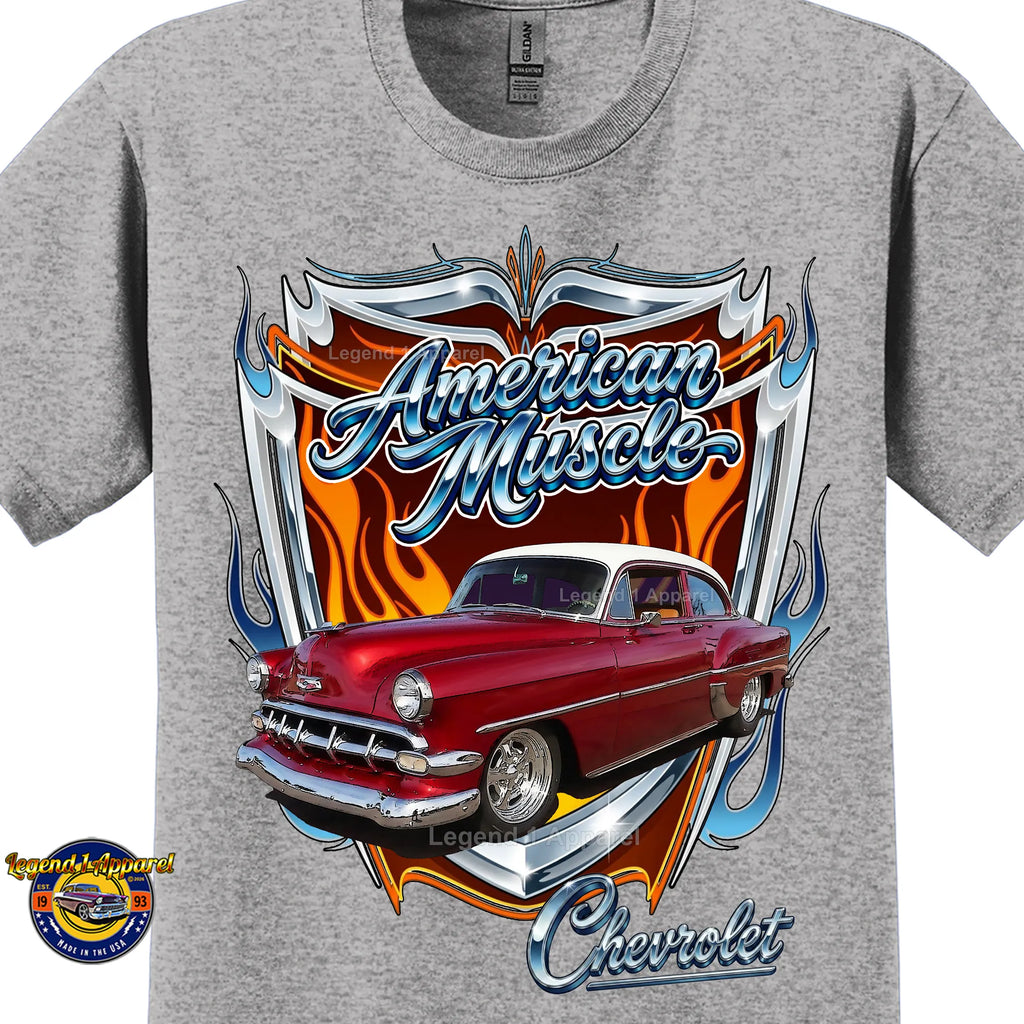 1954 Chevy Bel Air American Muscle T-Shirt –54 Chevrolet Bel Air Classic Car Graphic Tee