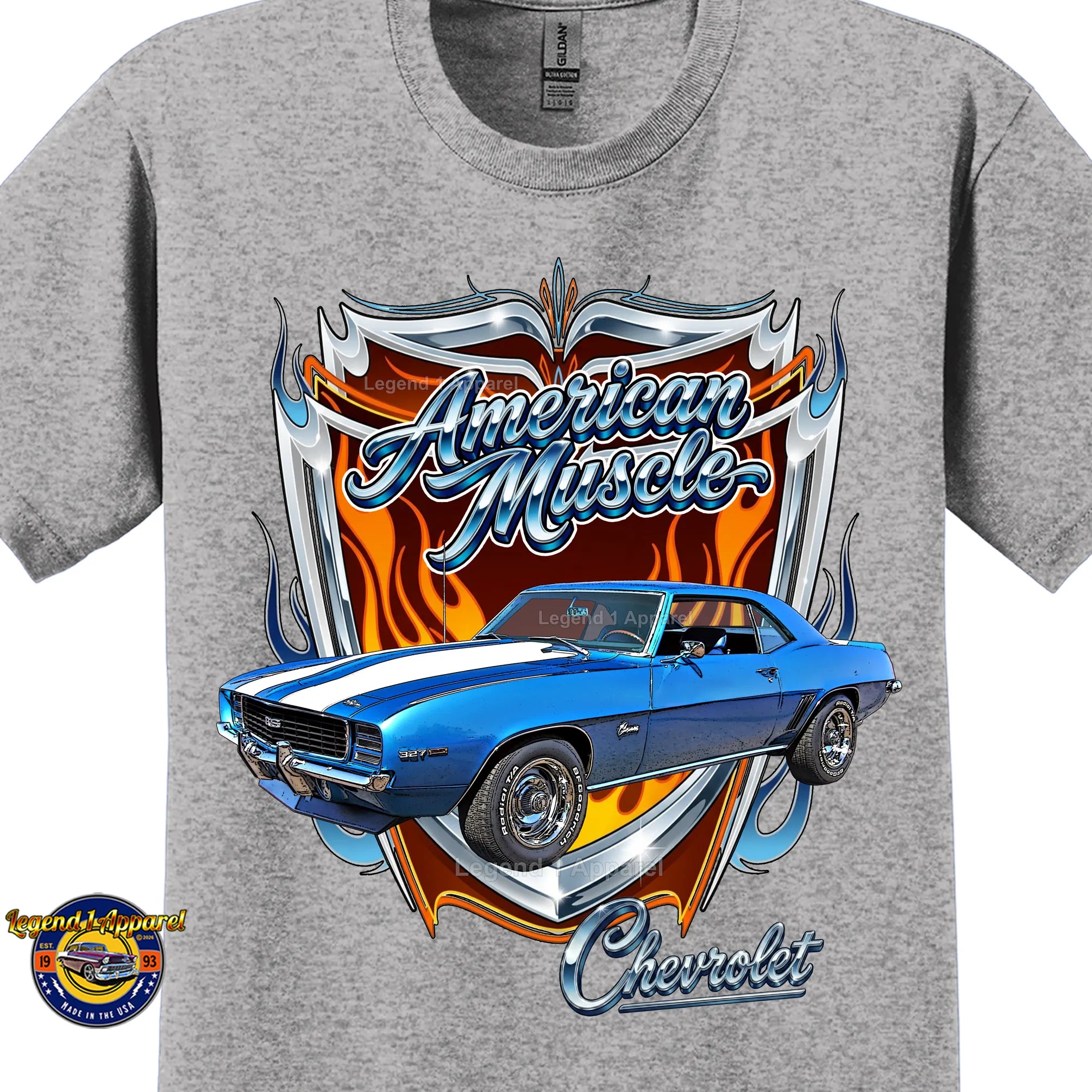 1969 Chevrolet Camaro American Muscle T-Shirt – 69 Chevy Classic Car Graphic Tee