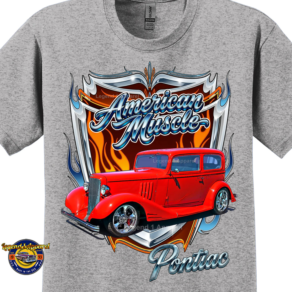 1933 Pontiac Coupe American Muscle T-Shirt – 33 5 Window Coupe Ford Car Graphic Tee