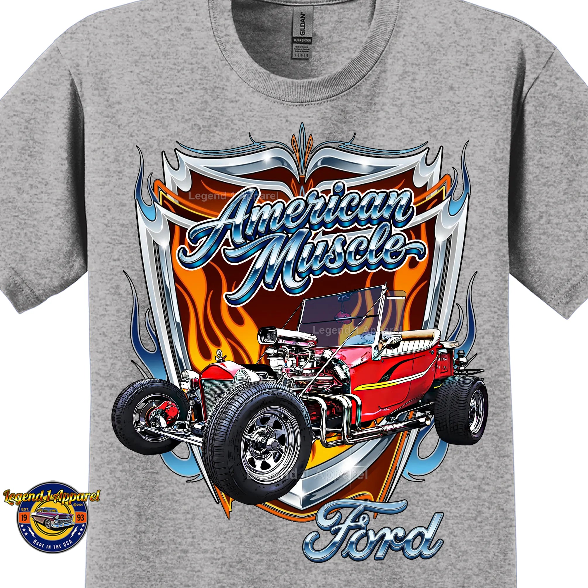 1923 Ford T Bucket American Muscle T-Shirt – 23 Ford Car Graphic Tee
