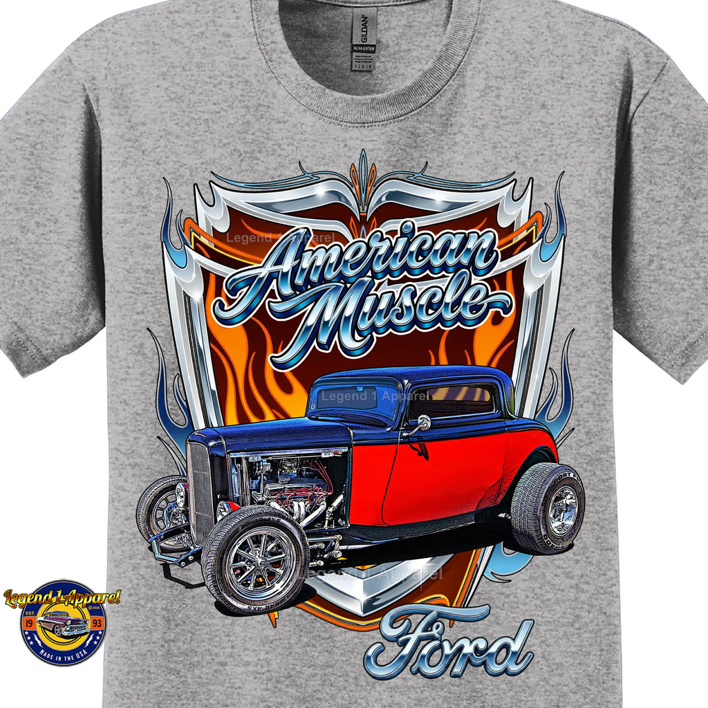 1932 Ford Coupe American Muscle T-Shirt – 32 Deuce Coupe Ford Car Graphic Tee