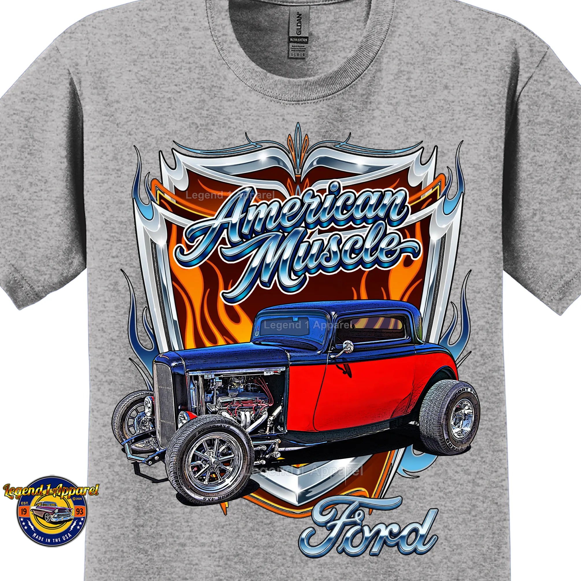 1932 Ford Coupe American Muscle T-Shirt – 32 Deuce Coupe Ford Car Graphic Tee